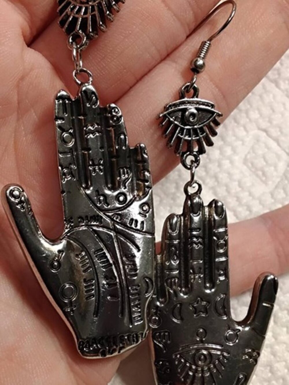 Hand Earrings with Eye